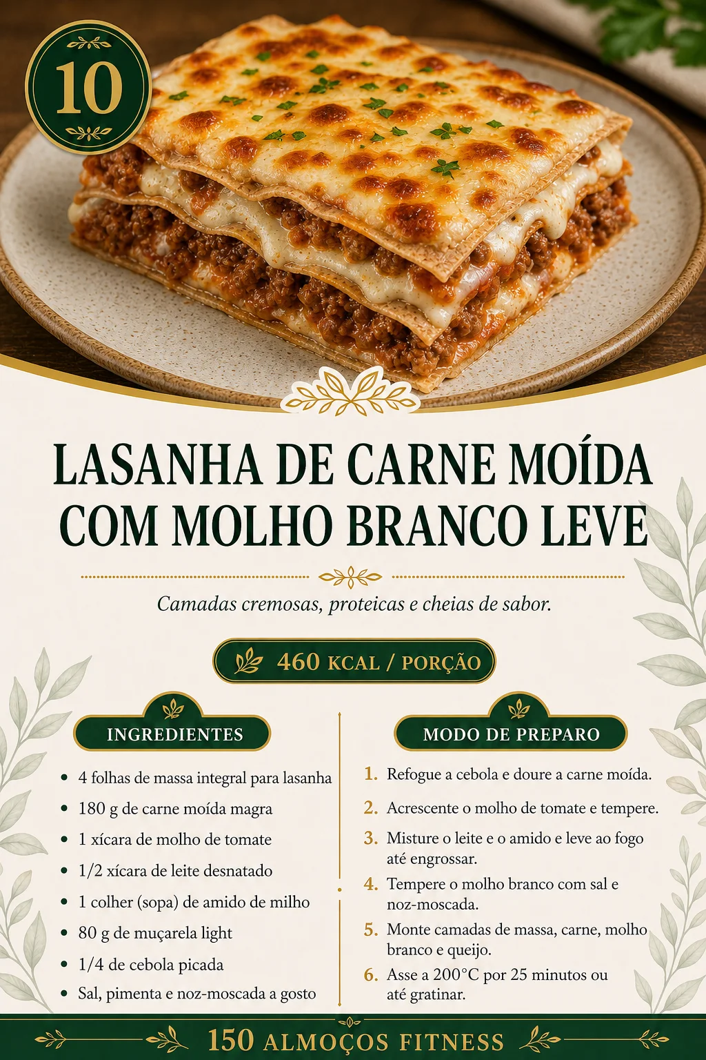 Receita 10: Lasanha de Carne Moída