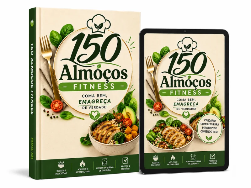 Mockup do livro digital 150 Almoços Fitness