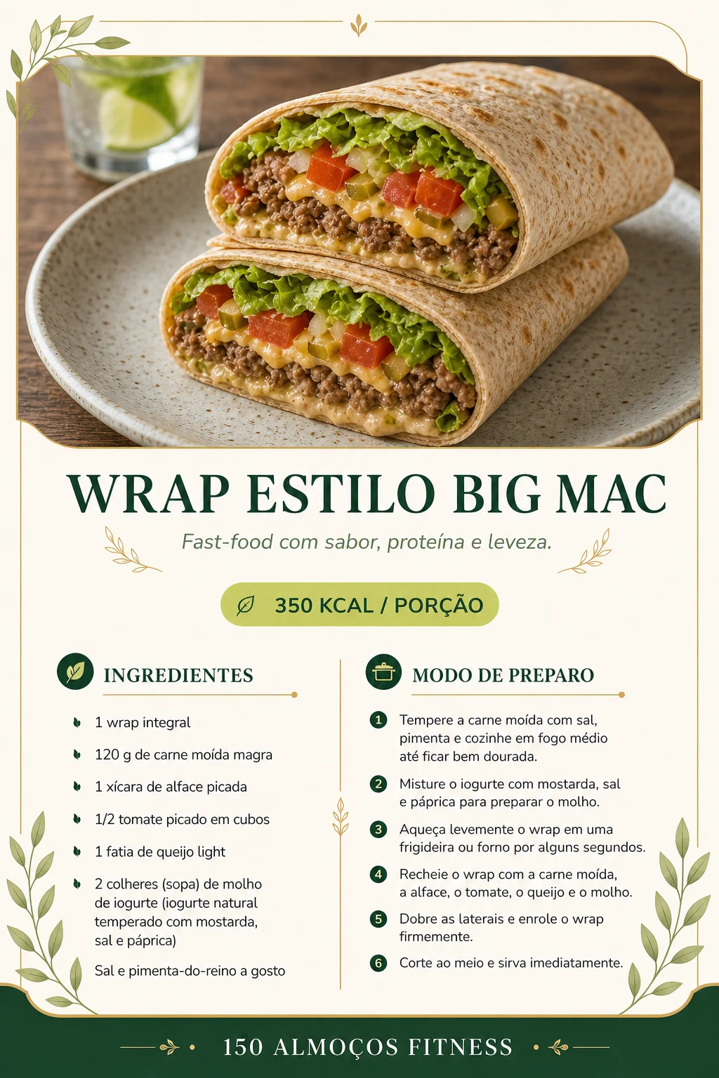 Receita: Wrap estilo Big Mac