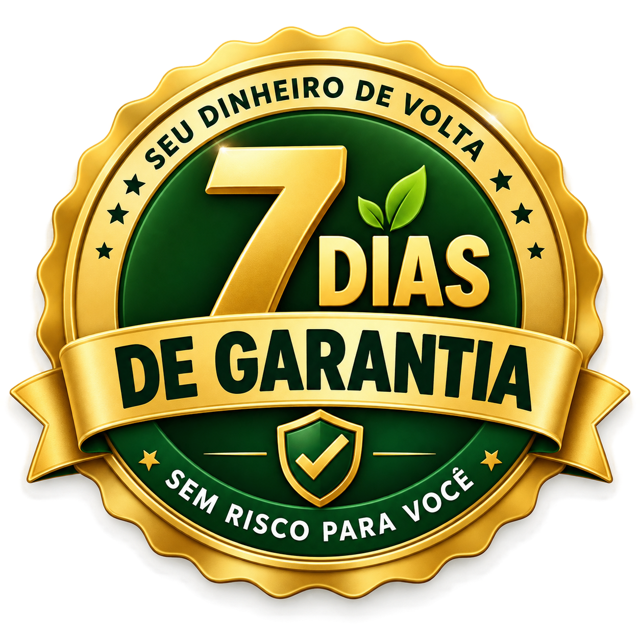 Selo de 7 dias de garantia - seu dinheiro de volta, sem risco para você